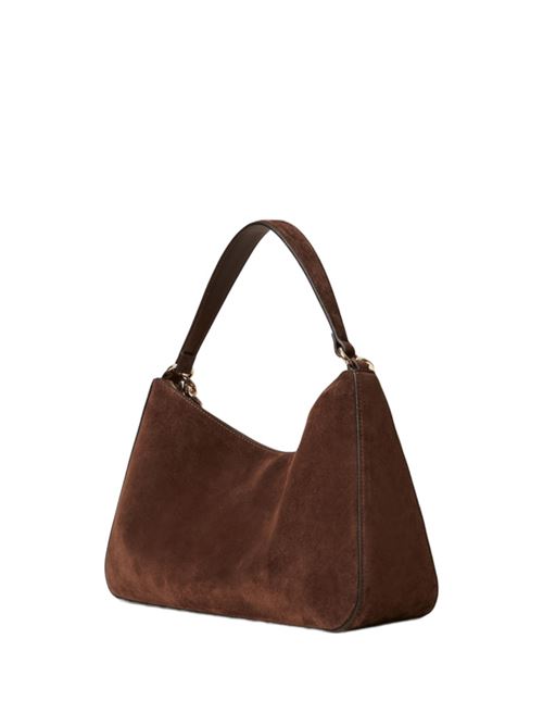 Borsa da donna in pelle scamosciata, a mano/spalla, catena, colore coffee. TWINSET | 252TB716200203